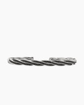 DY Helios™ Cuff Bracelet in Sterling Silver with Black Diamonds, 6mm